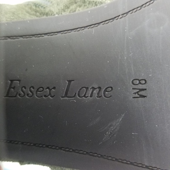 Essex Lane Boots Womens 8 M Dark Green Booties Side Zip Block High Heel Peep Toe - Picture 9 of 11